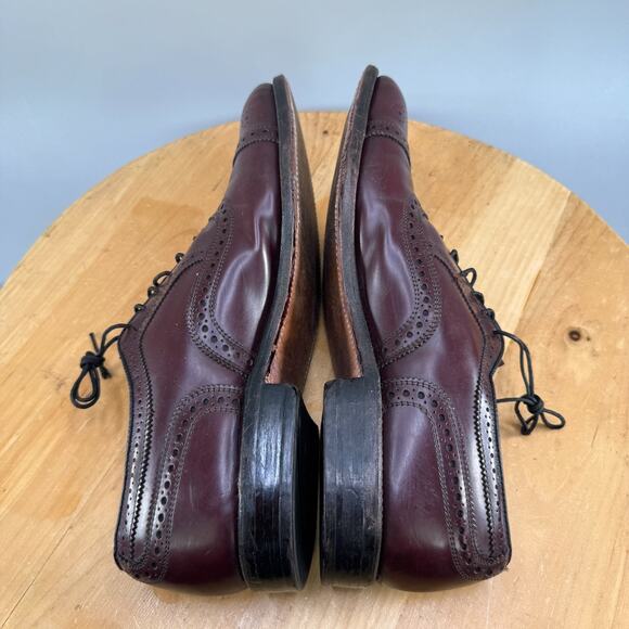 Allen Edmonds Strand Mens Size 10.5 B Burgundy Leather Cap Toe Oxford Shoes USA - Picture 7 of 10